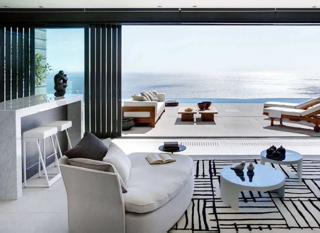 Modern Private Residence With Dramatic Living Room Overlooking The Ocean